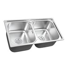 Chậu Rửa Inox Kasar 2 Hố Cân Sơn Tĩnh Điện 101 (740x440x220)